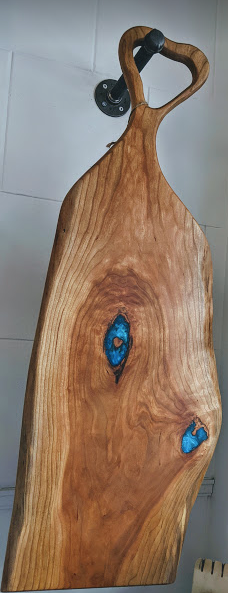 115 ($295) Cherry Board with Blue Epoxy & Handle