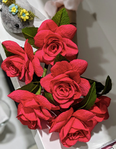 124 ($70) Rose Crepe Bouquets