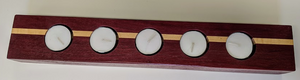 115 ($49) 5 Hole Candle - Purple Heart with Maple Inlay