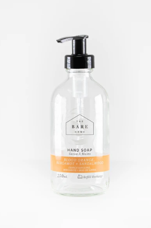 050 ($5) EMPTY 500ml BOBS Hand Soap Glass Pump Bottle - Blood Orange + Bergamot + Sandalwood