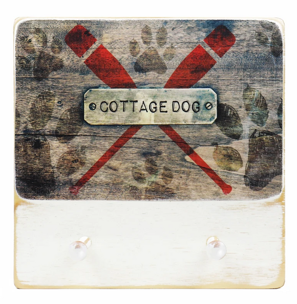 221 ($52) Cottage Dog - Double Dog leash hanger