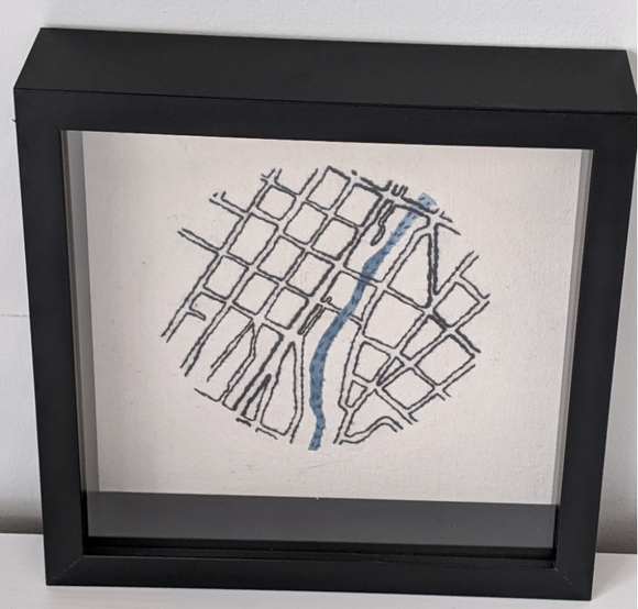 118 ($120) Map - Fergus - Embroidered - Square Framed 9