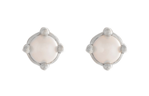 025 ($55) Cassie Studs - Silver Pearl