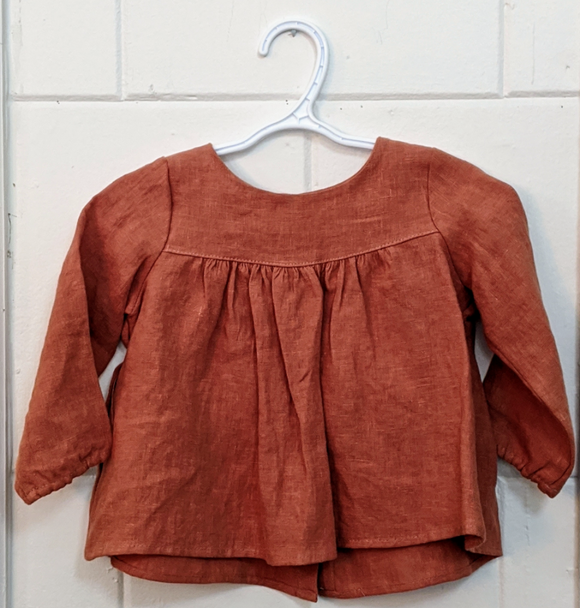 140 ($45) Linen Shirts - Terracotta - Various Sizes
