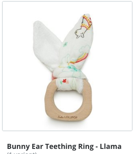 012 ($16) Bunny Ear Teething Ring