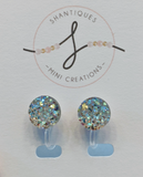 149 ($10) Earrings - Clip Ons - Textured Circles