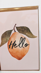 201 ($6) Card - Hello - Lemon