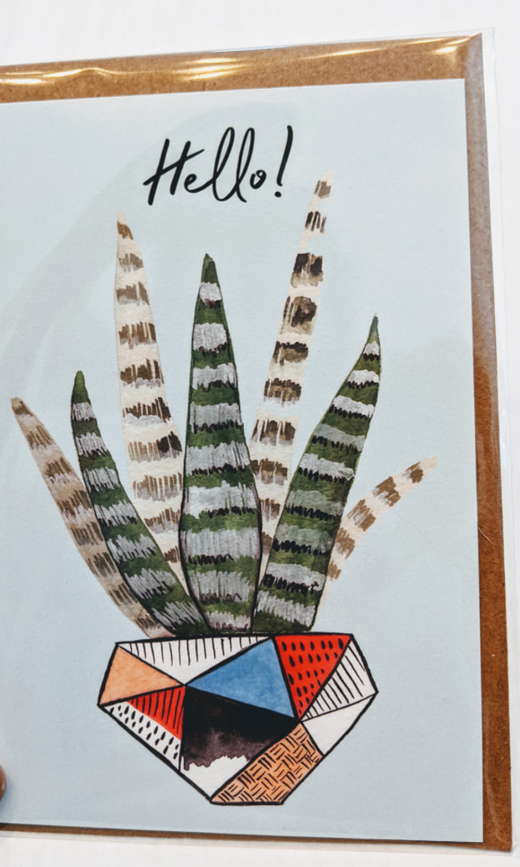 201 ($6) Card - Hello - Cactus