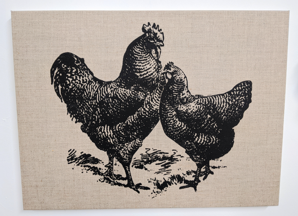 245 ($35) Canvas Sign - Large - Roosters