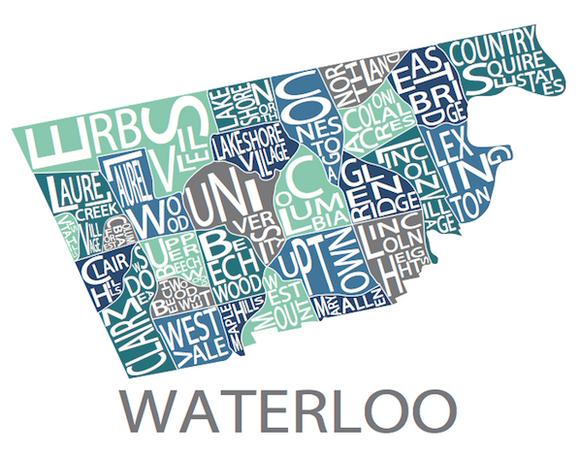 211 ($30) Map - Waterloo - 11x14 - Blues