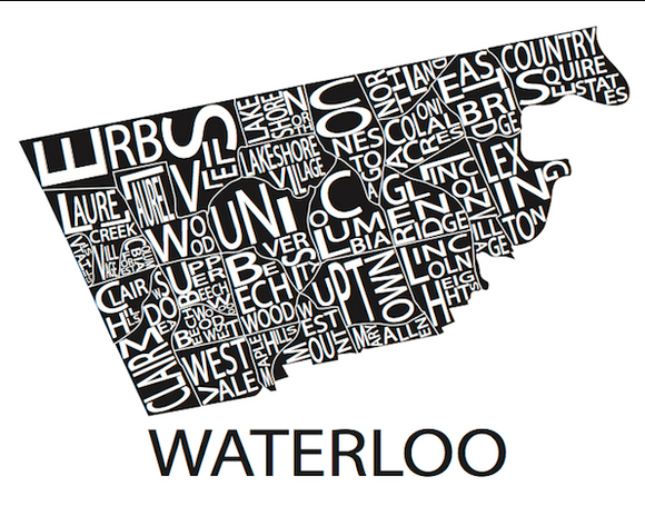 211 ($30) Map - Waterloo - 11x14 - Black