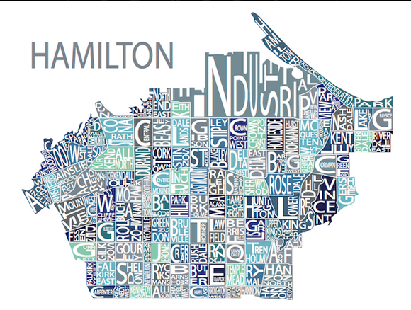 211 ($40) Map - Hamilton - 12x16 - Blues