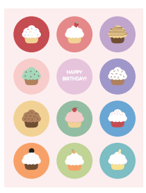 032 ($6) Card - Cupcakes