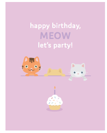 032 ($6) Card - Meow let's party