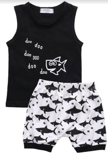 233 ($28) Baby Shark - T-shirt with Shorties