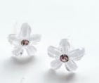 149 ($12) Earrings - Clip On - Diamond Flowers