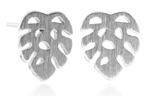 023 ($46) Earrings - Monstera - Silver