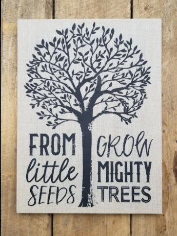 245 ($29) Canvas Sign - Grow Mighty Trees