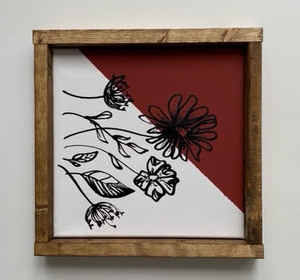 141 ($35) Sign - Maroon flowers