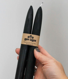 018 ($16) Tapers Beeswax Candles - Black