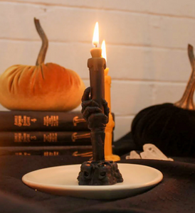 018 ($15) Skull Torch Beeswax Candle - Black