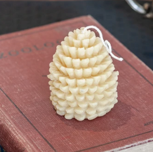 018 ($12) Pinecone Beeswax Candle - Yellow