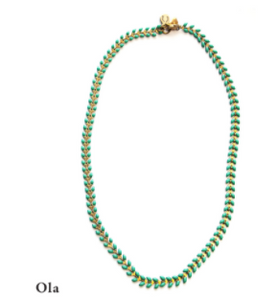 110 ($78) Herringbone - Brass/Enamel - Necklaces