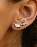 025 ($97.50) Isha Ear Climbers Silver/Gold - Pearl