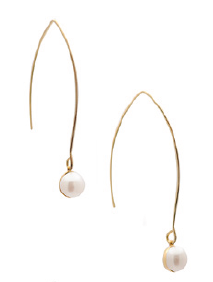 025 ($87.50) Cleo Earrings - Silver/Gold White Pearl
