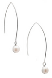 025 ($87.50) Cleo Earrings - Silver/Gold White Pearl