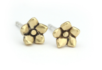 071 ($35) Forget Me Not - Bronze Sculpted Studs