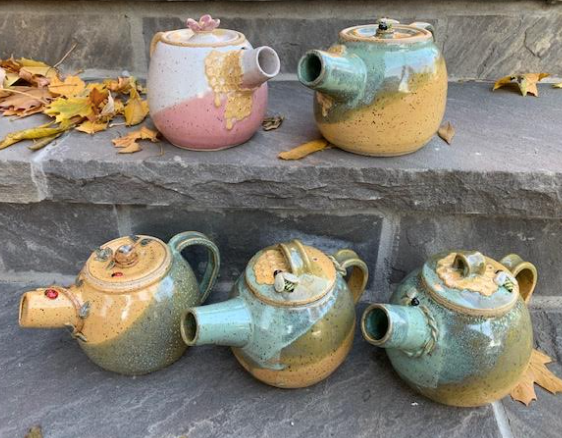 112 ($76) Forest Floor Pottery Teapot - Various