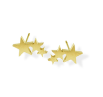 023 ($35) Triple Stars Earrings - Gold