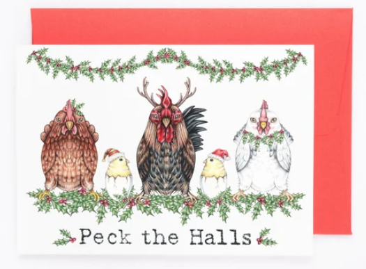 205 ($7) Holiday Card - Peck The Halls