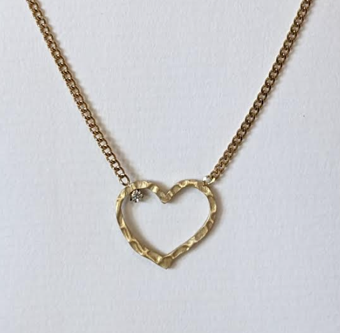 023 ($43) JJ + RR - Hammered Heart - Necklace