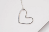 080 ($62) Heart Necklace - Small Silver