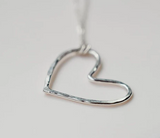 080 ($62) Heart Necklace - Small Silver