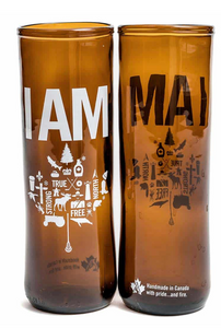 028 ($25) I AM Canadian Beer Glass