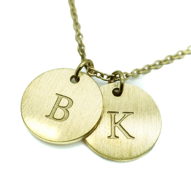 023 ($55) Necklace - Round Initials Gold