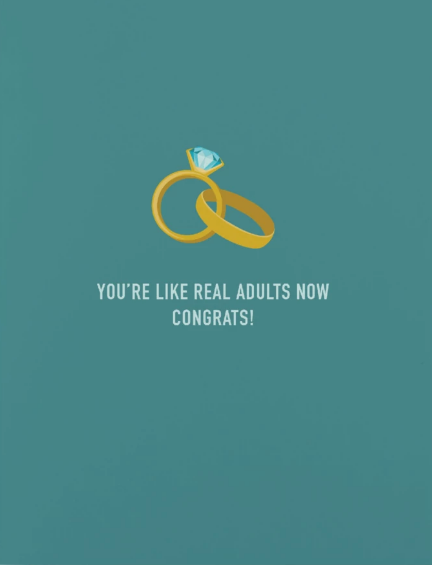 032 ($6) Card - Real Adults Now Congrats!
