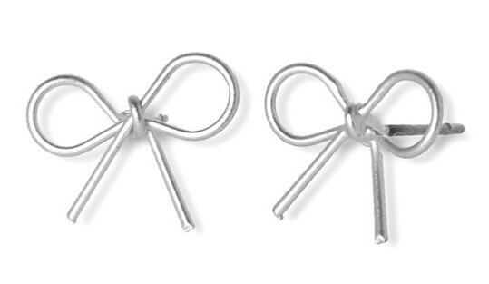 023 ($38) Earrings - Bowtie - Silver