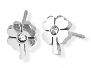 023 ($30) Earrings - 4 Leaf Clover - Silver