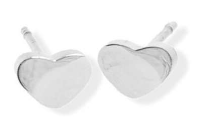 023 ($28) Earrings - Heart Studs - Silver