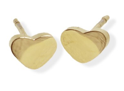 023 ($28) Earrings - Heart Studs - Gold
