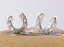 071 ($35) Horseshoes - Silver Sculpted Studs