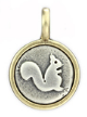 071 ($32) Squirrel - Tiny Pendant Silver and Bronze