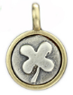 071 ($32) Clover - Tiny Pendant Silver and Bronze