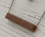 111 ($30) Necklace – Wood Bead - Rectangle