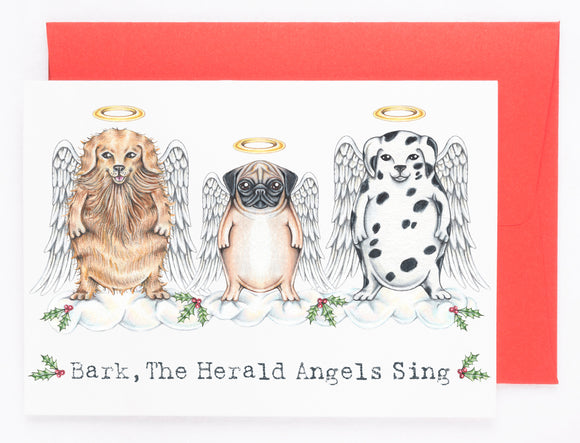 205 ($7) Holiday Card - Bark The Herald Angles Sing
