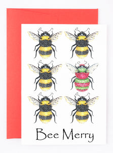 205 ($7) Holiday Card - Bee Merry